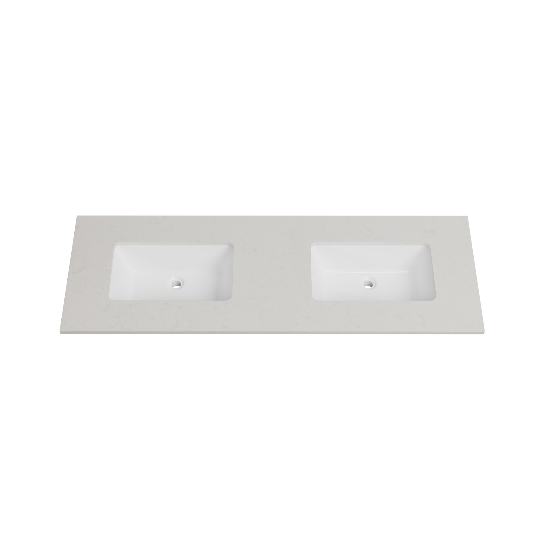 Timberline 61 Inch Quartz Top with Undermount Sink, Double Bowl, 22 Inch Deep, 1 Faucet Hole