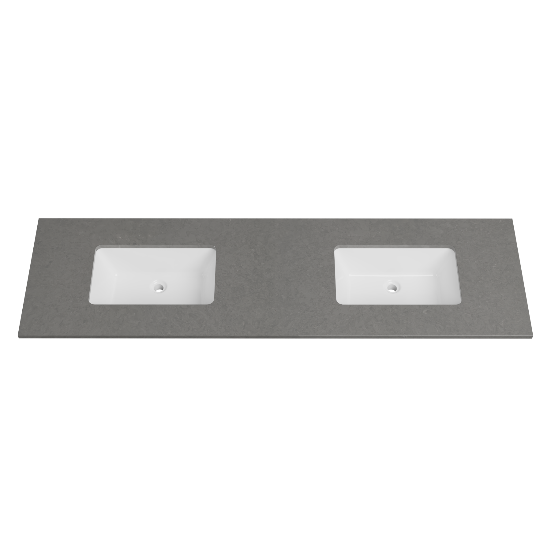Timberline 73 Inch Quartz Top with Undermount Sink, Double Bowl, 22 Inch Deep, 0 Faucet Hole