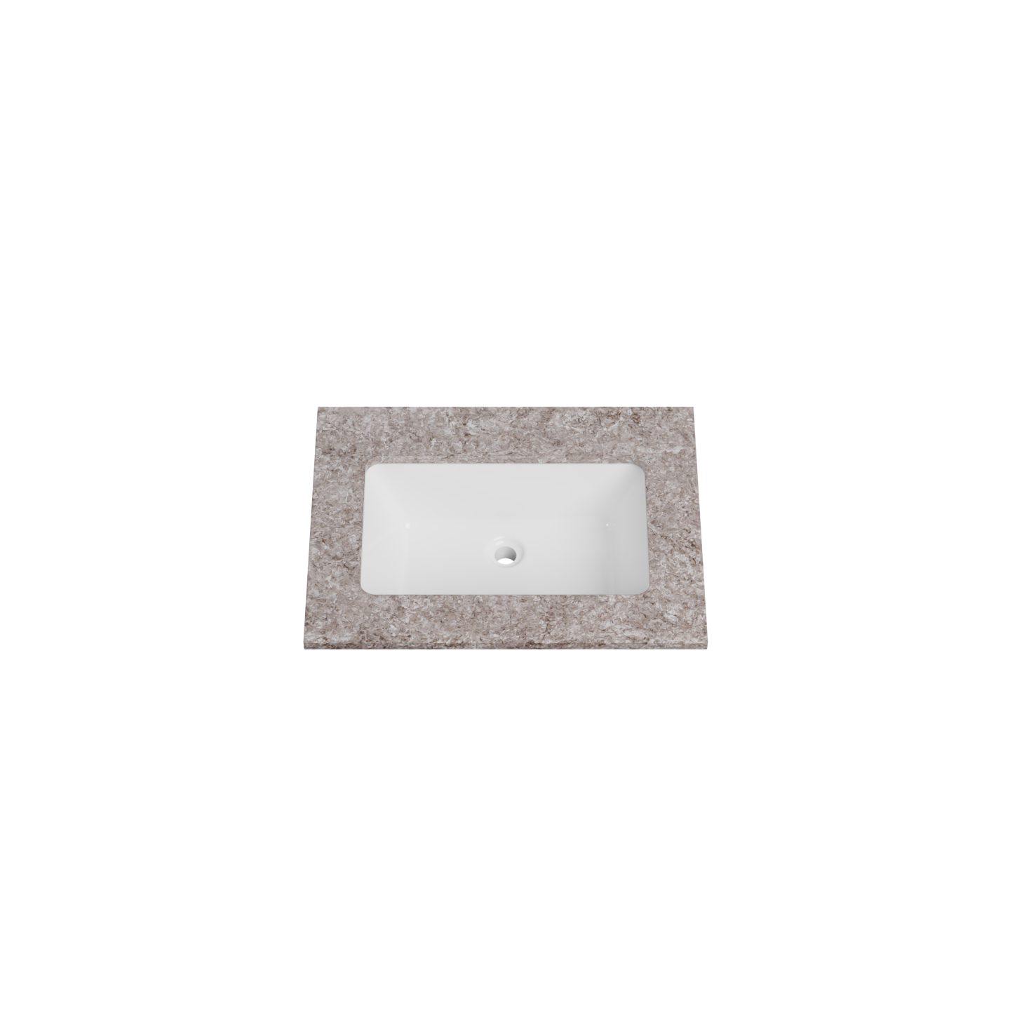 Timberline 25 Inch Solid Surface Top with Undermount Sink, Center Bowl, 19 Inch Deep, 3 Faucet Hole
