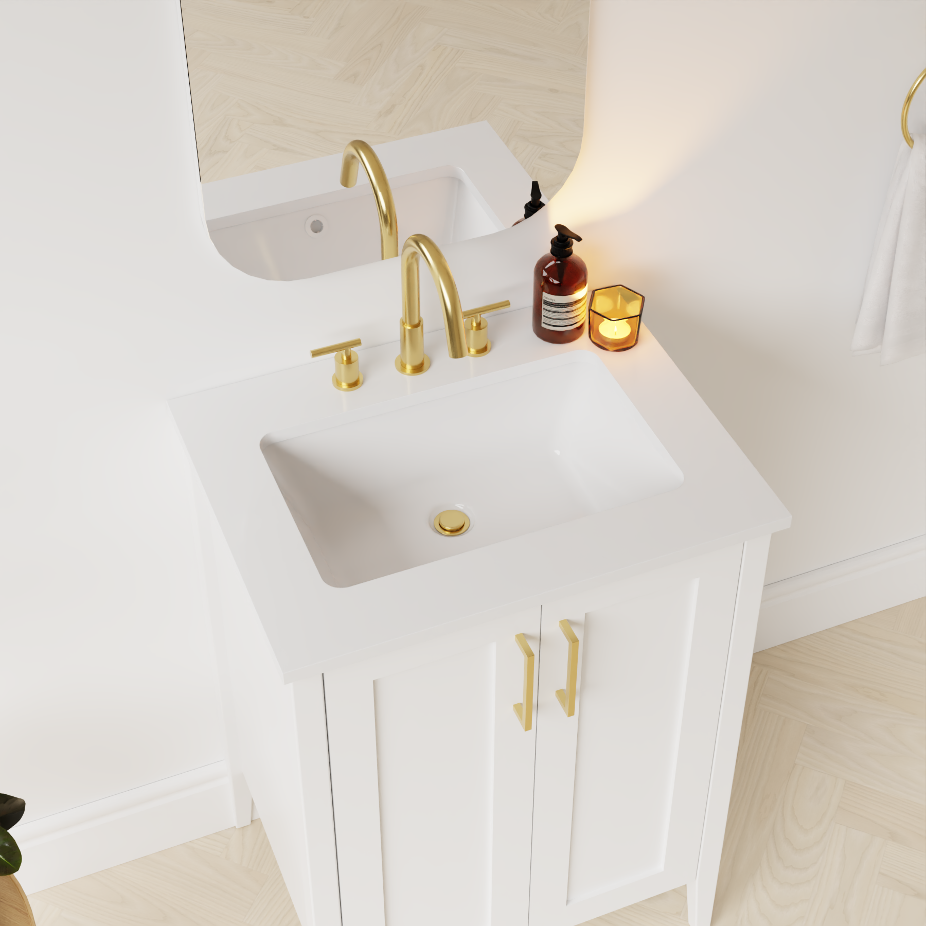 arctic white vanity top