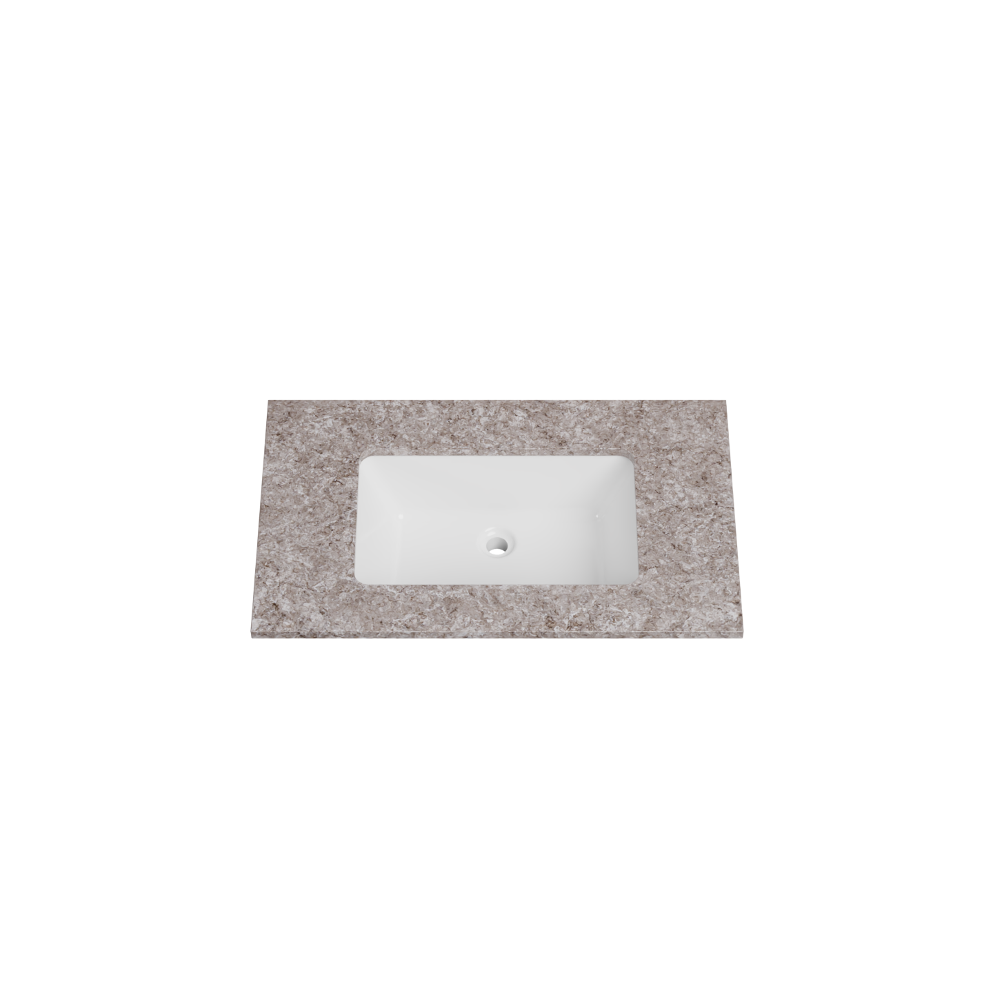 Timberline 31 Inch Solid Surface Top with Undermount Sink, Center Bowl, 19 Inch Deep, 1 Faucet Hole