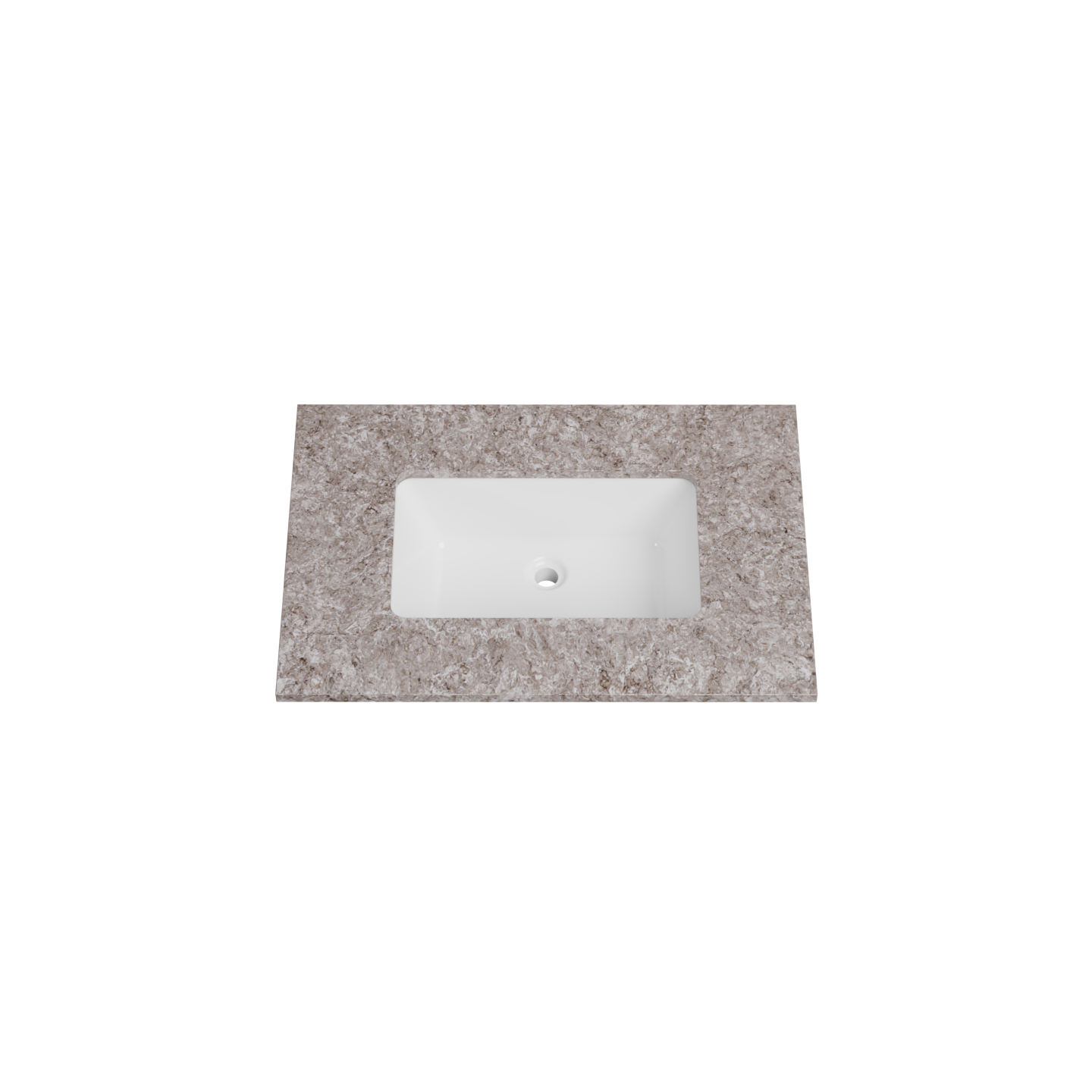 Timberline 31 Inch Solid Surface Top with Undermount Sink, Center Bowl, 22 Inch Deep, 0 Faucet Hole