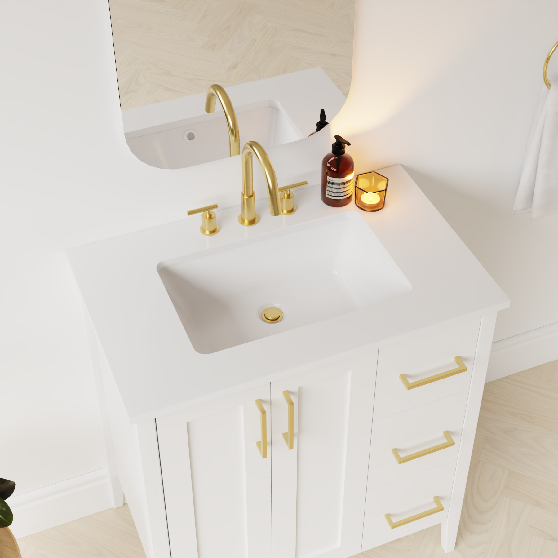 arctic white vanity top