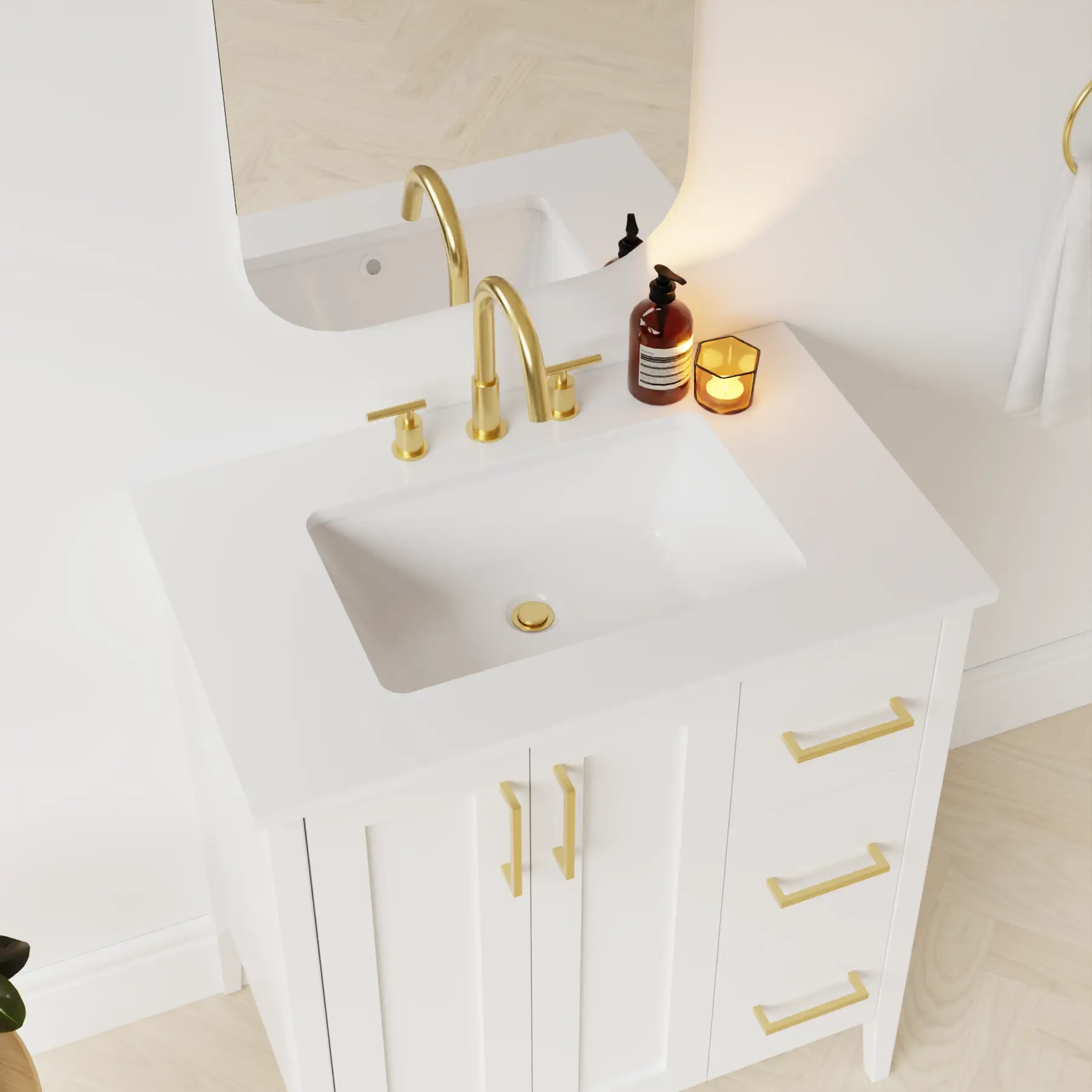 arctic white vanity top