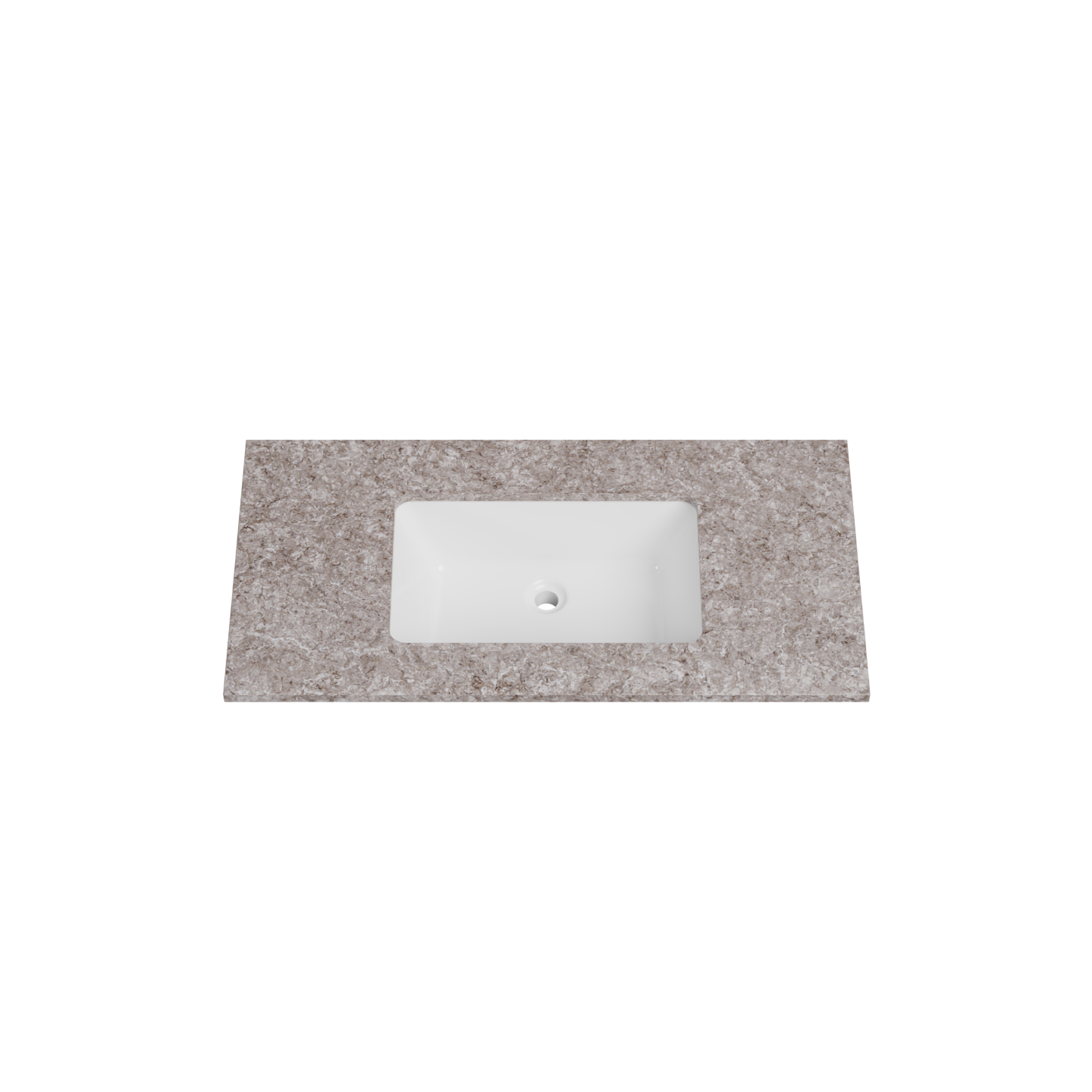Timberline 37 Inch Solid Surface Top with Undermount Sink, Center Bowl, 19 Inch Deep, 0 Faucet Hole