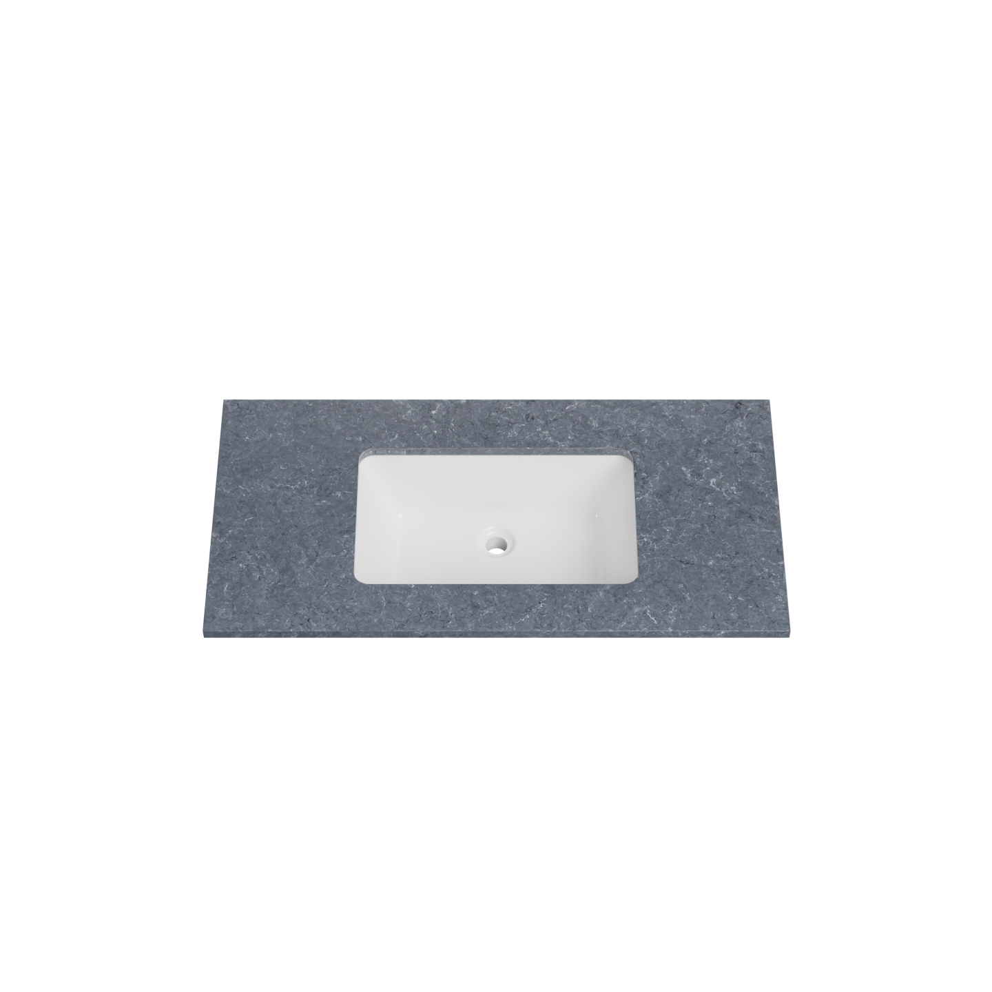 Timberline 37 Inch Solid Surface Top with Undermount Sink, Center Bowl, 19 Inch Deep, 0 Faucet Hole