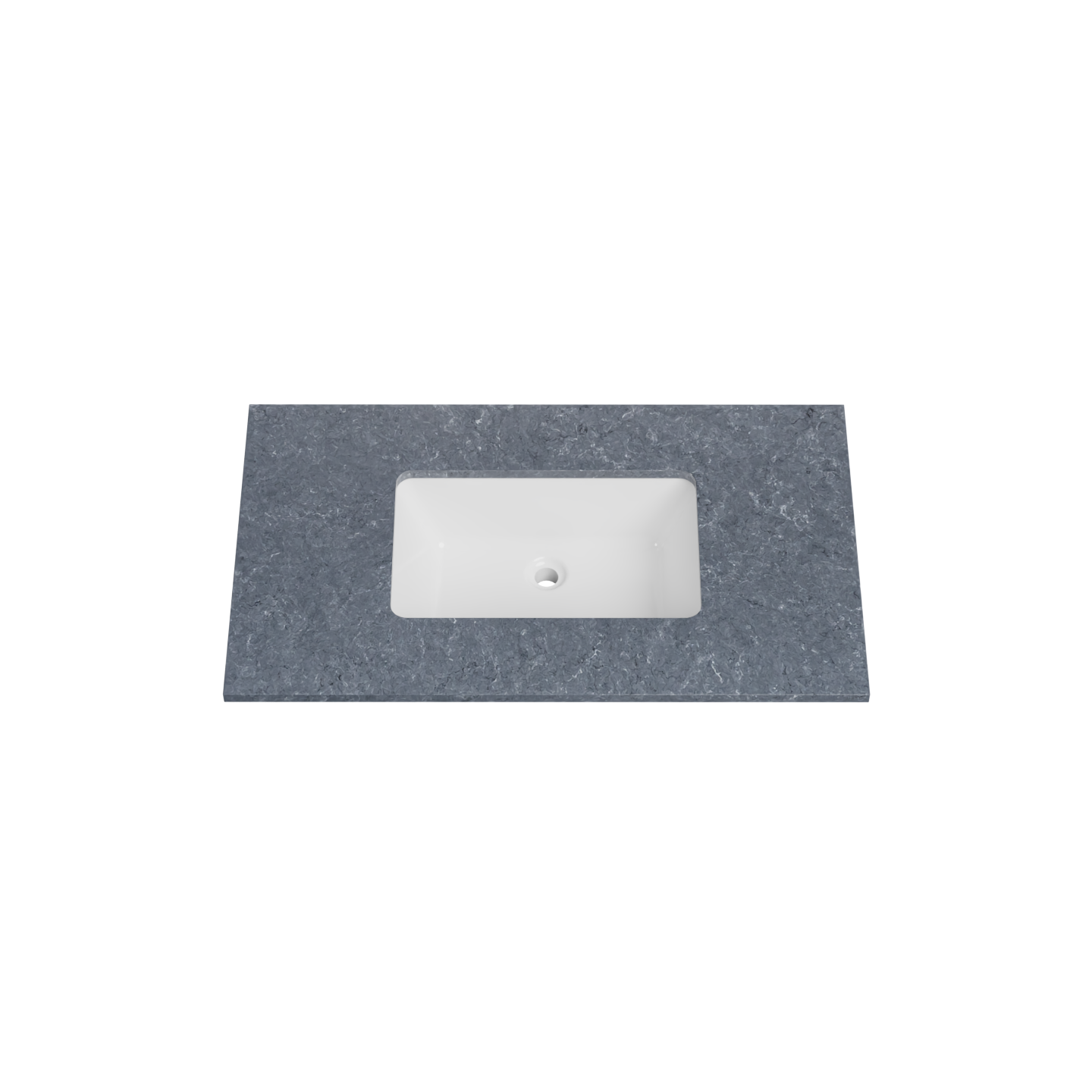Timberline 37 Inch Solid Surface Top with Undermount Sink, Center Bowl, 22 Inch Deep, 0 Faucet Hole