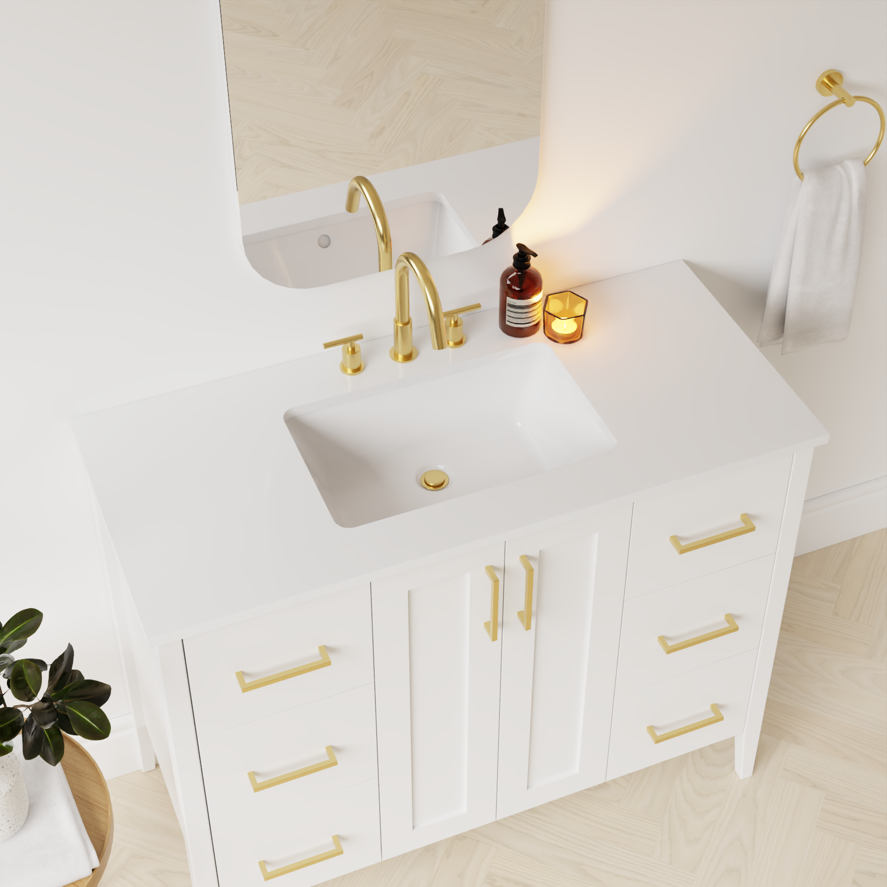 arctic white vanity top