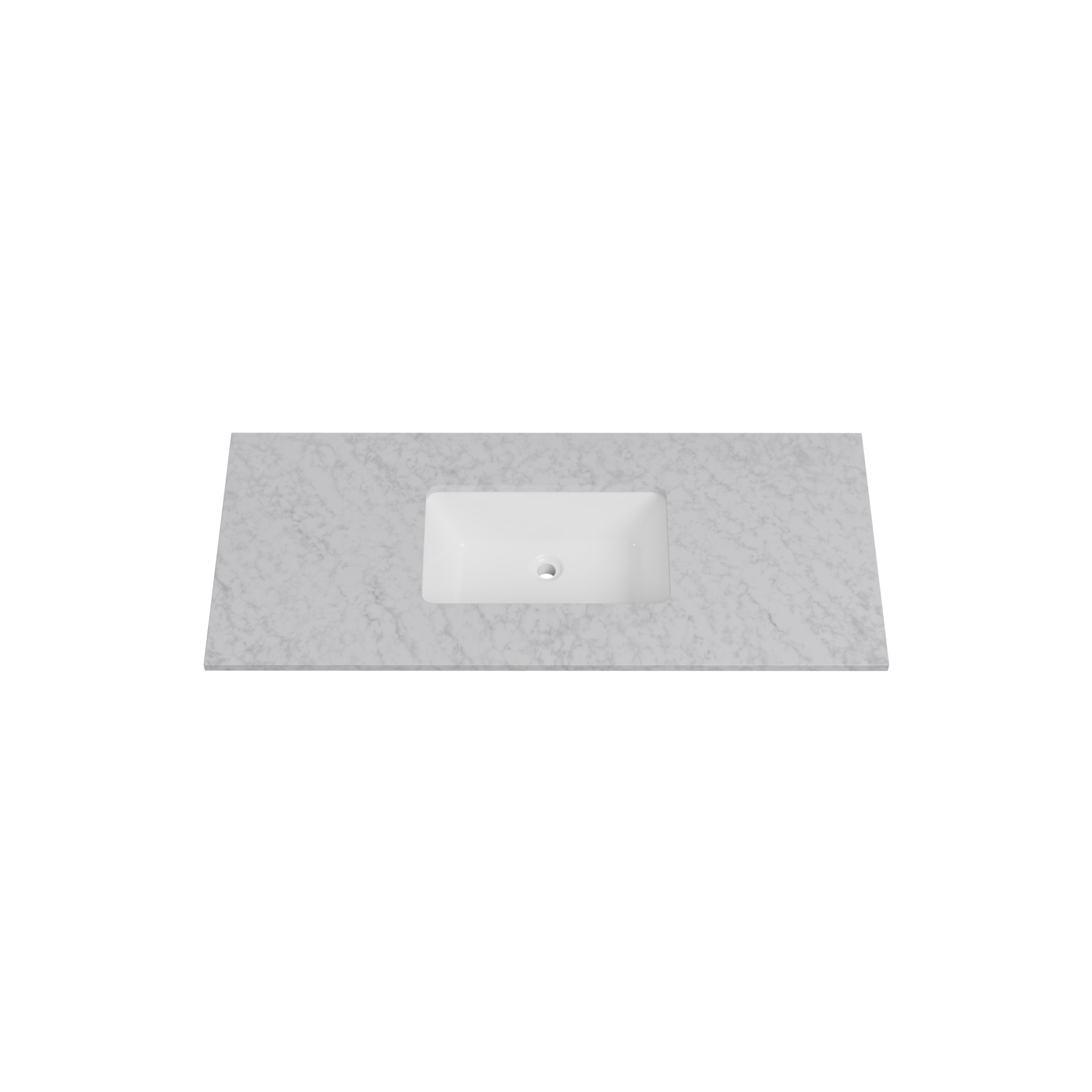 Timberline 49 Inch Solid Surface Top with Undermount Sink, Center Bowl, 22 Inch Deep, 0 Faucet Hole