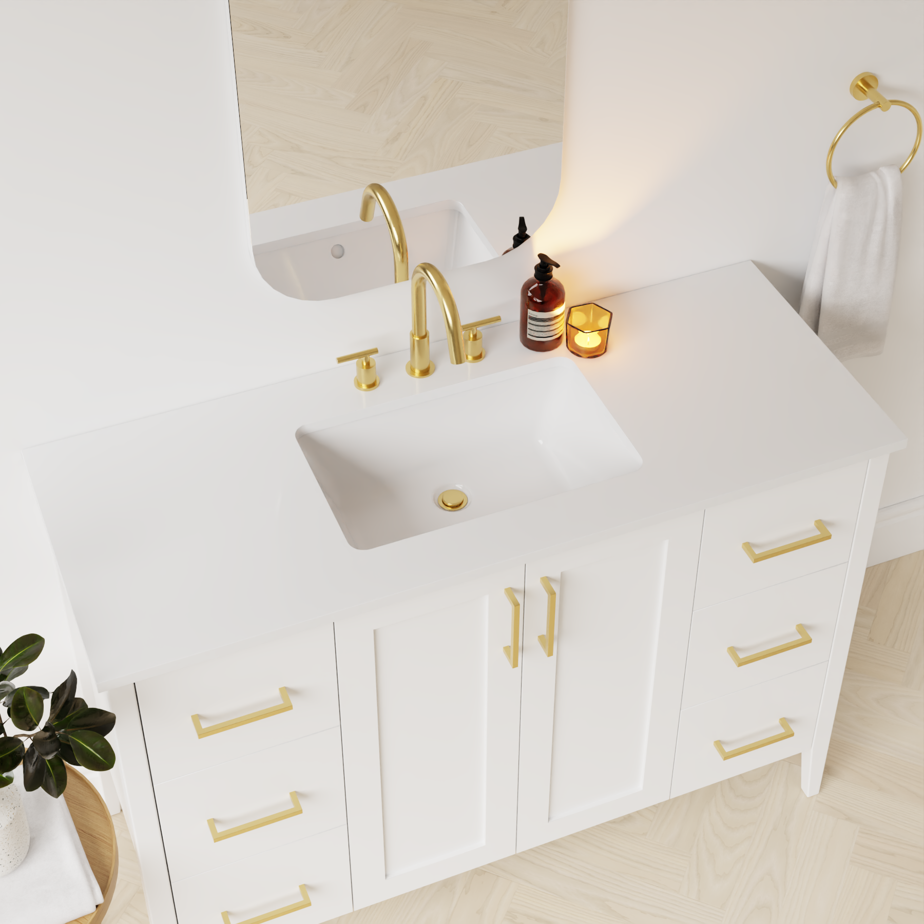 arctic white vanity top