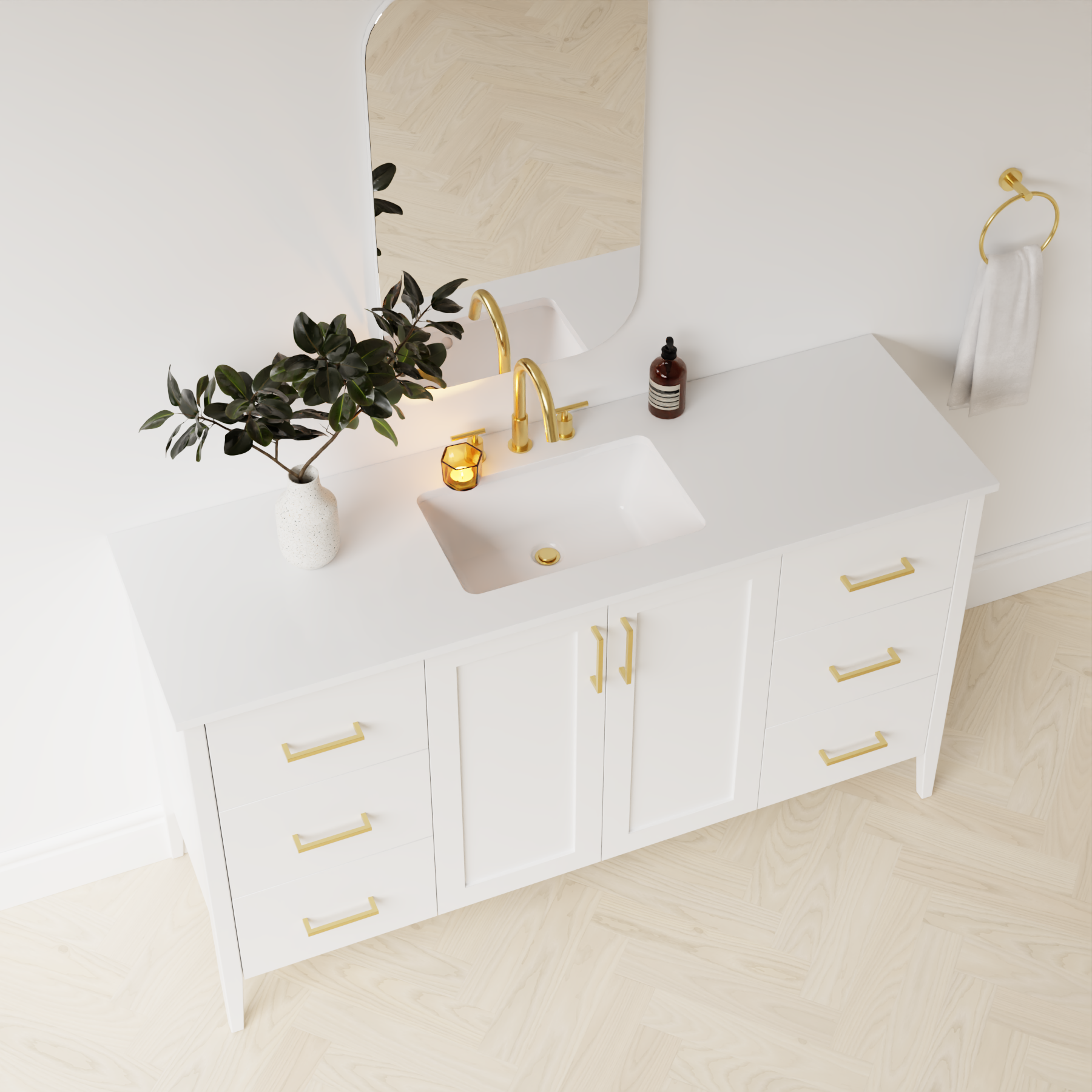 arctic white vanity top