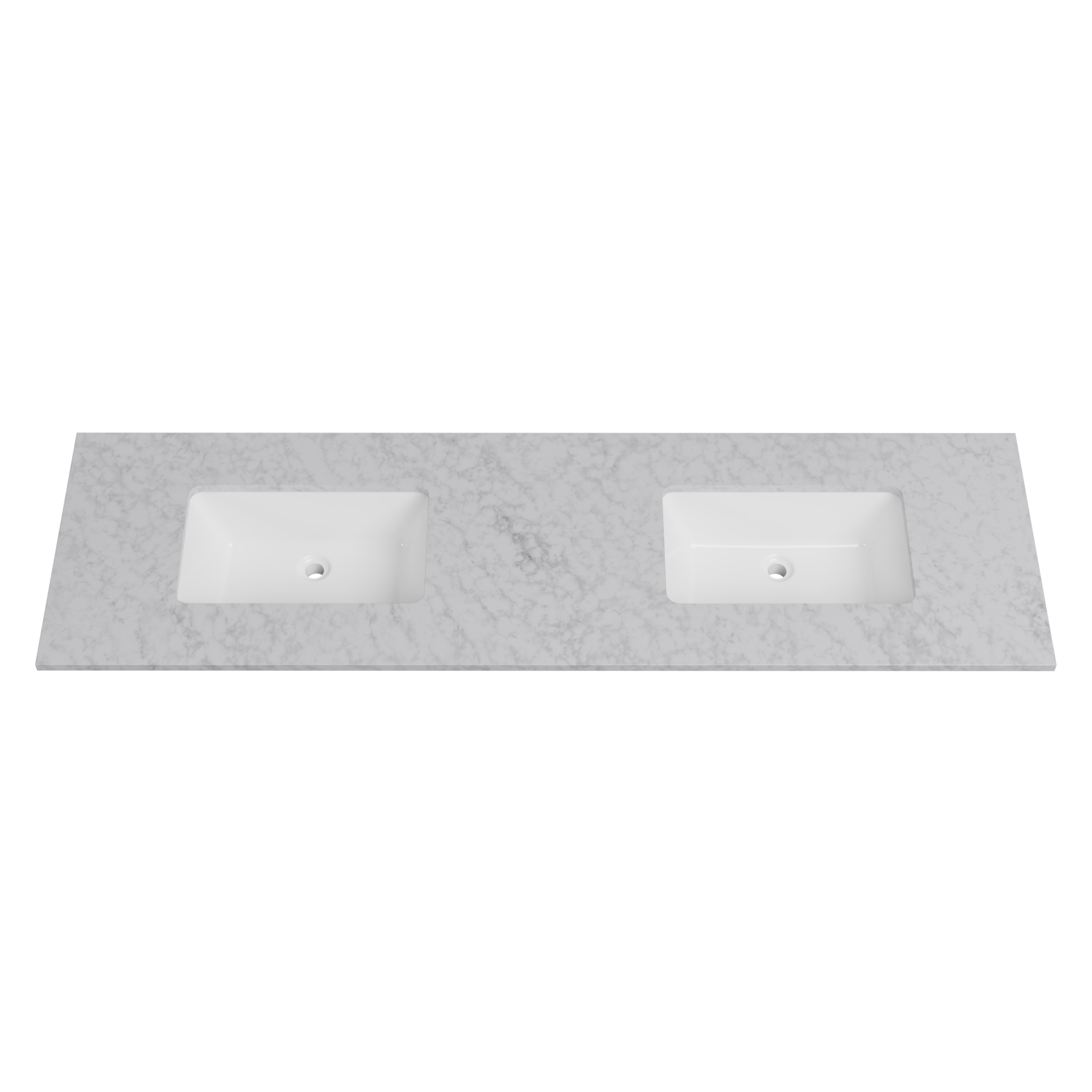 Timberline 73 Inch Solid Surface Top with Undermount Sink, Double Bowl, 22 Inch Deep, 0 Faucet Hole