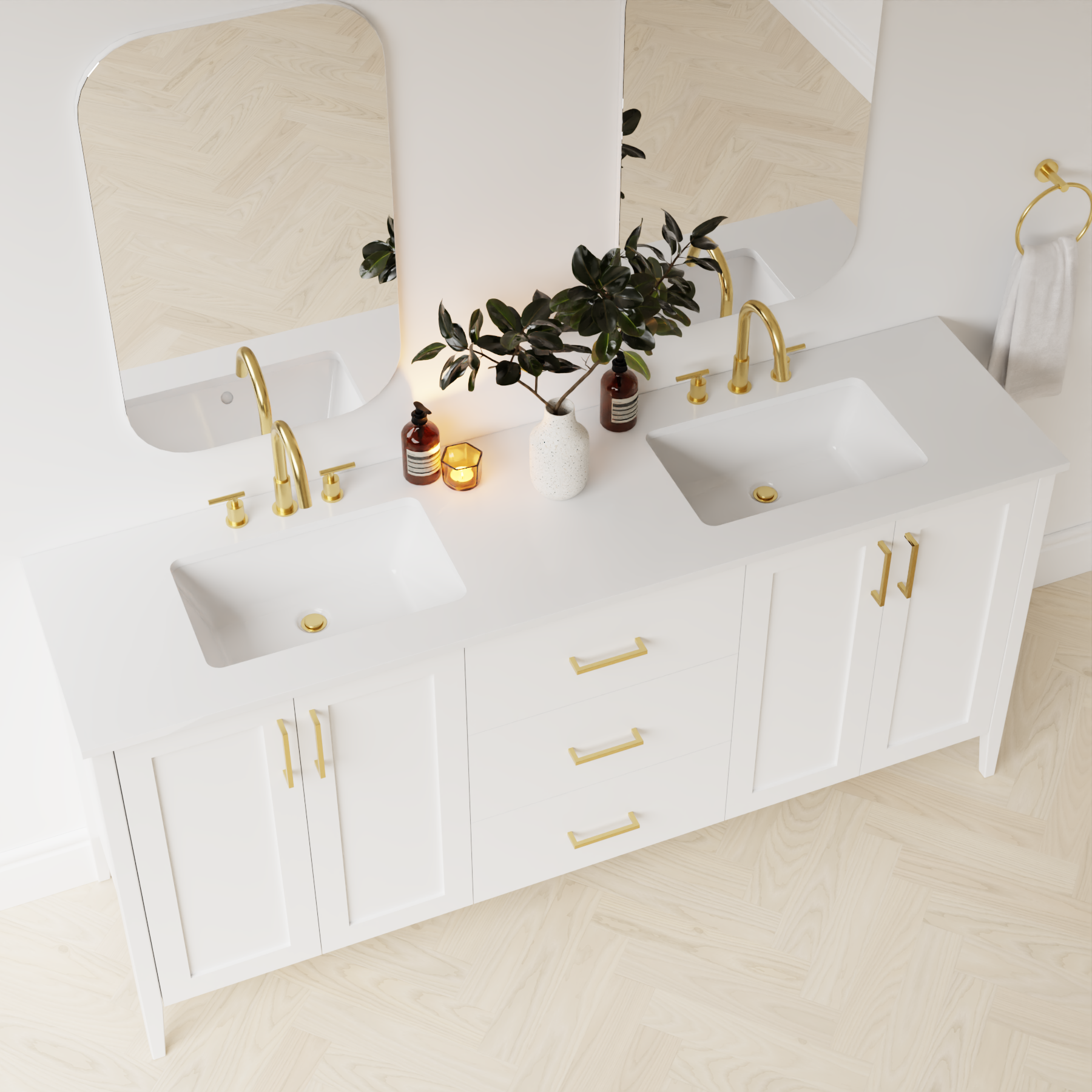 arctic white vanity top