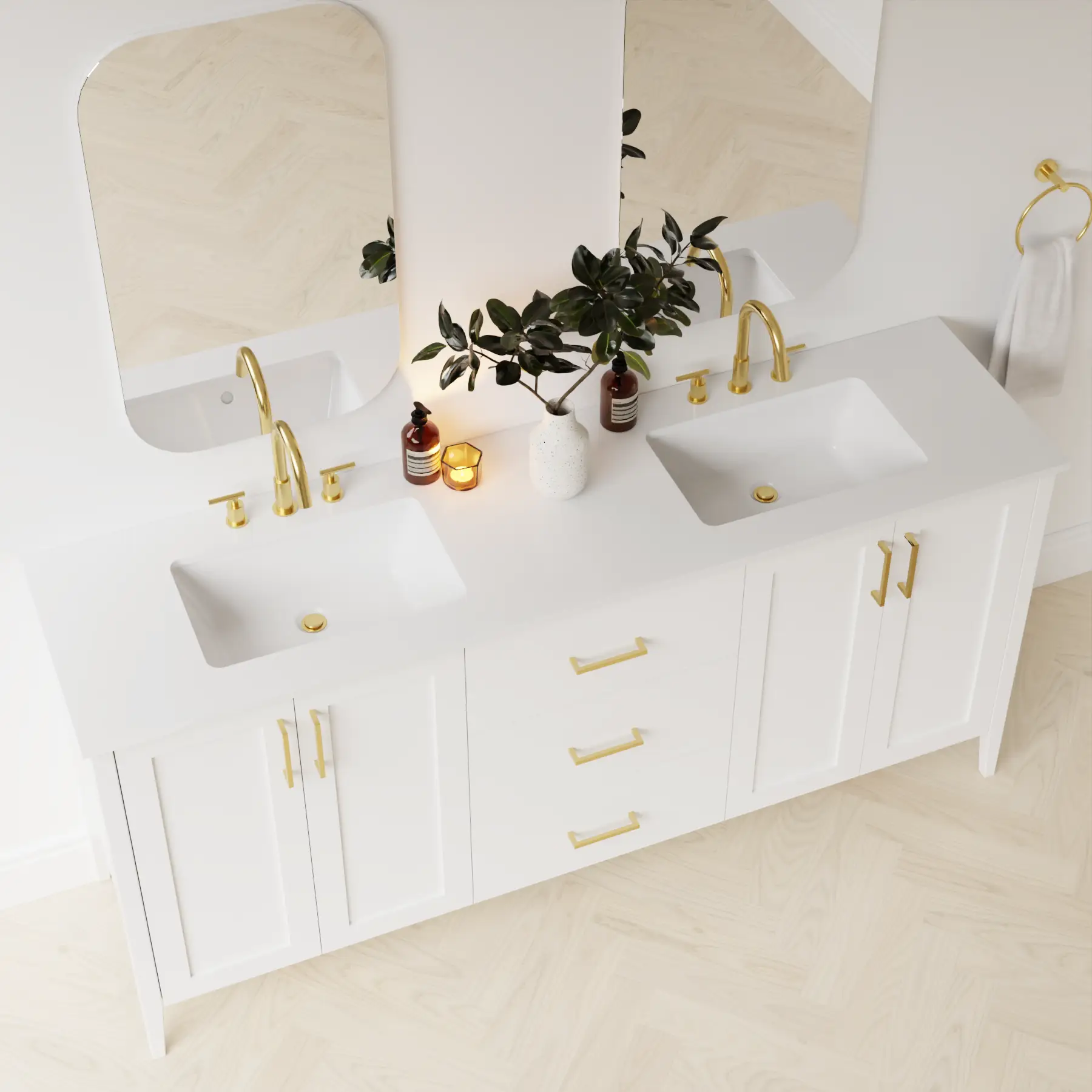 arctic white vanity top