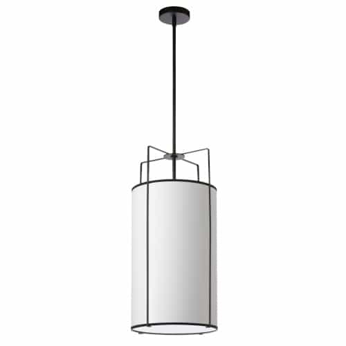 Dainolite 4 Light Pendant with White Fabric Diffuser