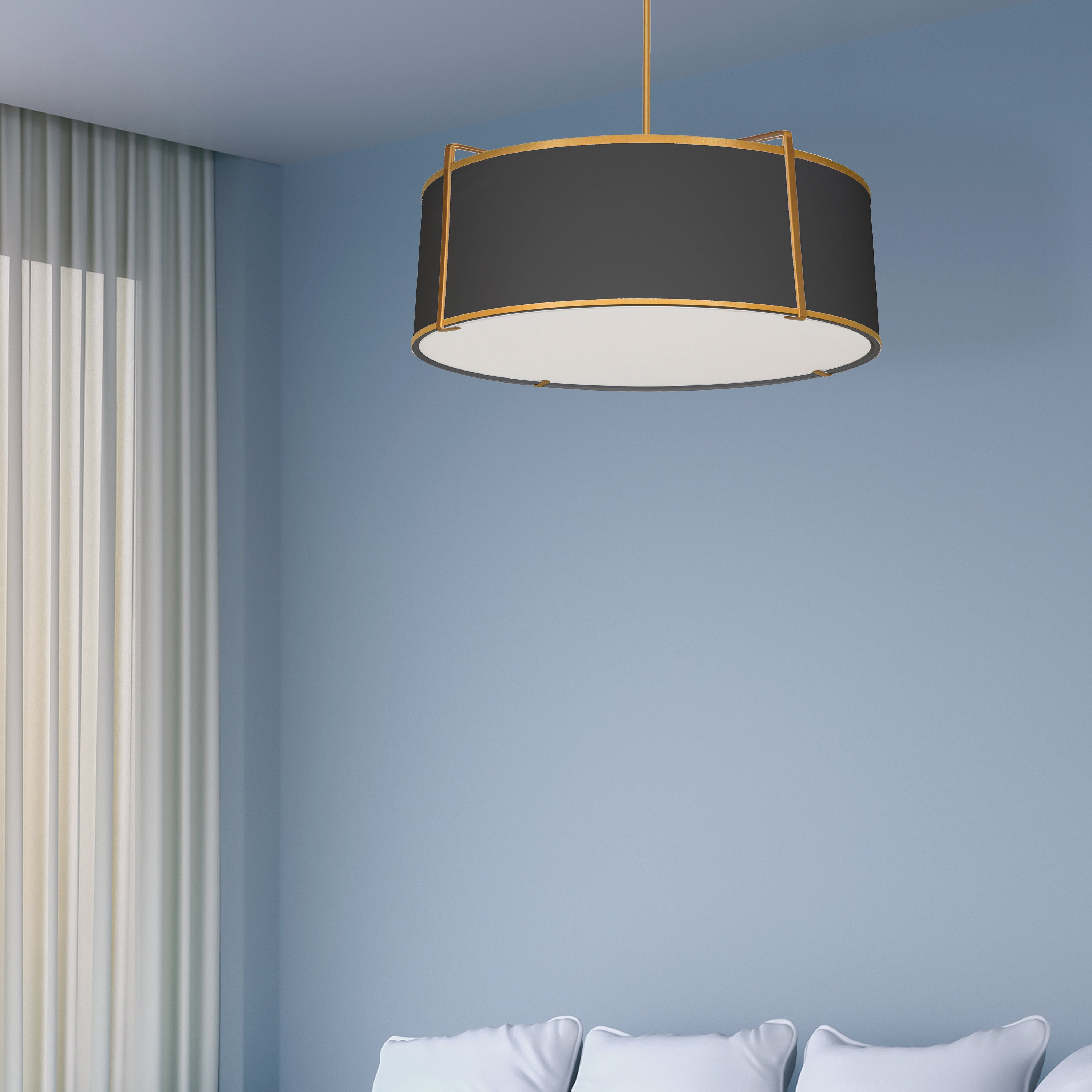 gold and black shade with 790 diffuser pendants