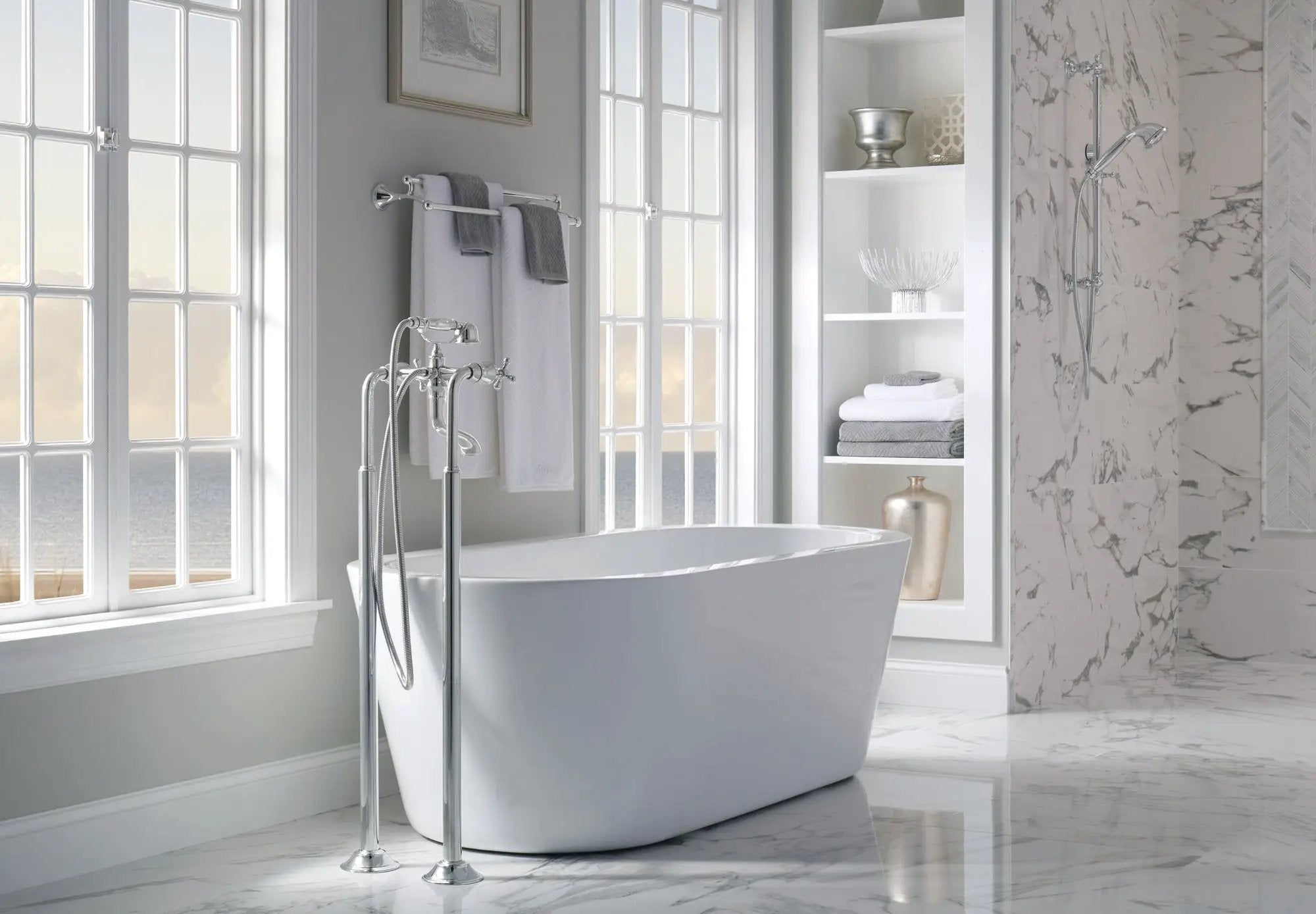 chrome tub filler risers