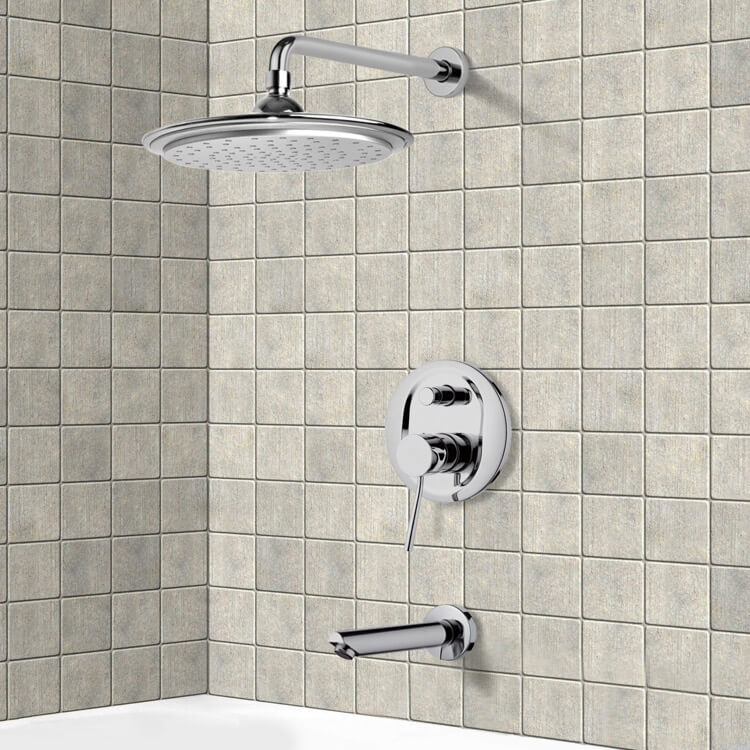 chrome shower set