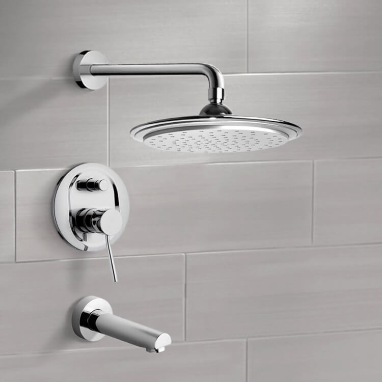 chrome shower set