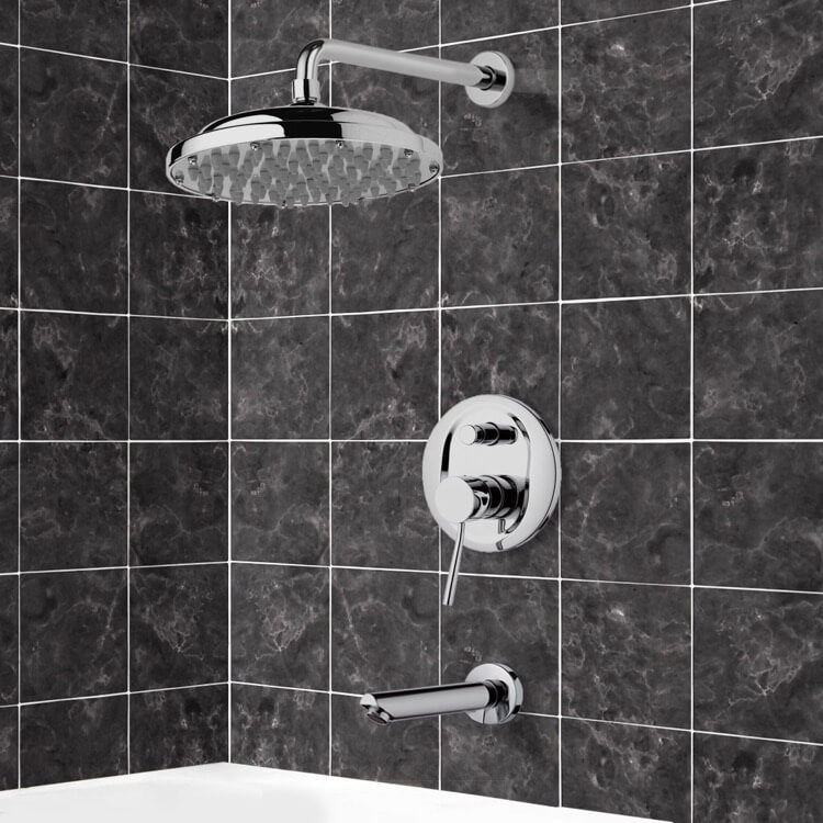 chrome shower set