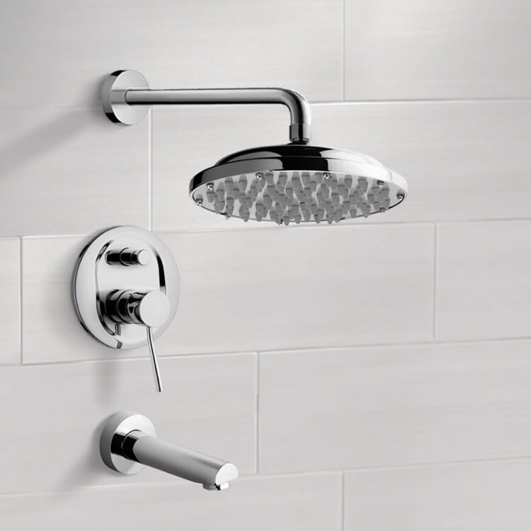 chrome shower set