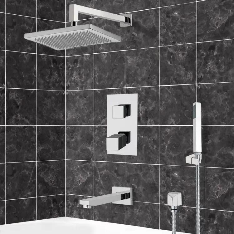 chrome shower set