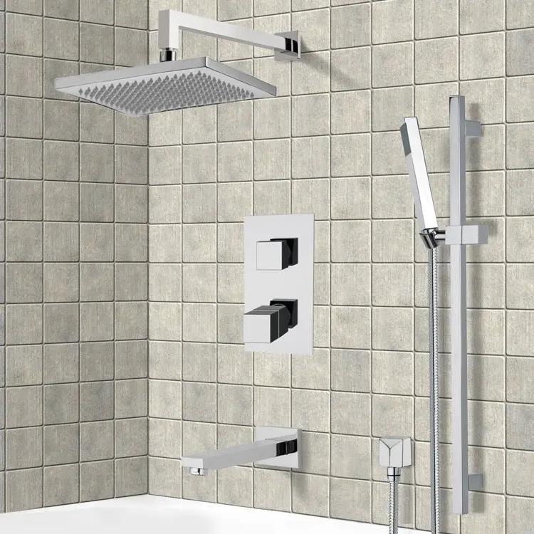 chrome shower set