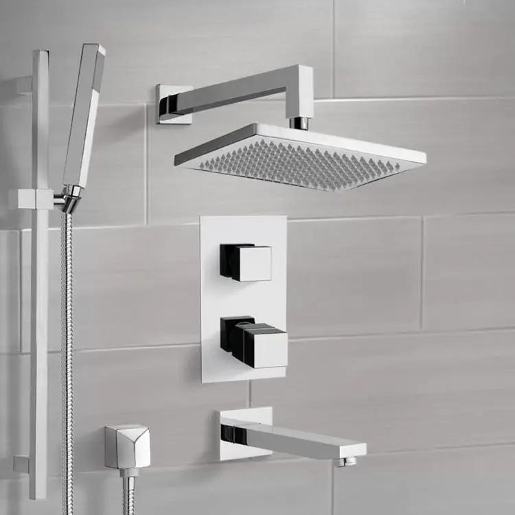 chrome shower set