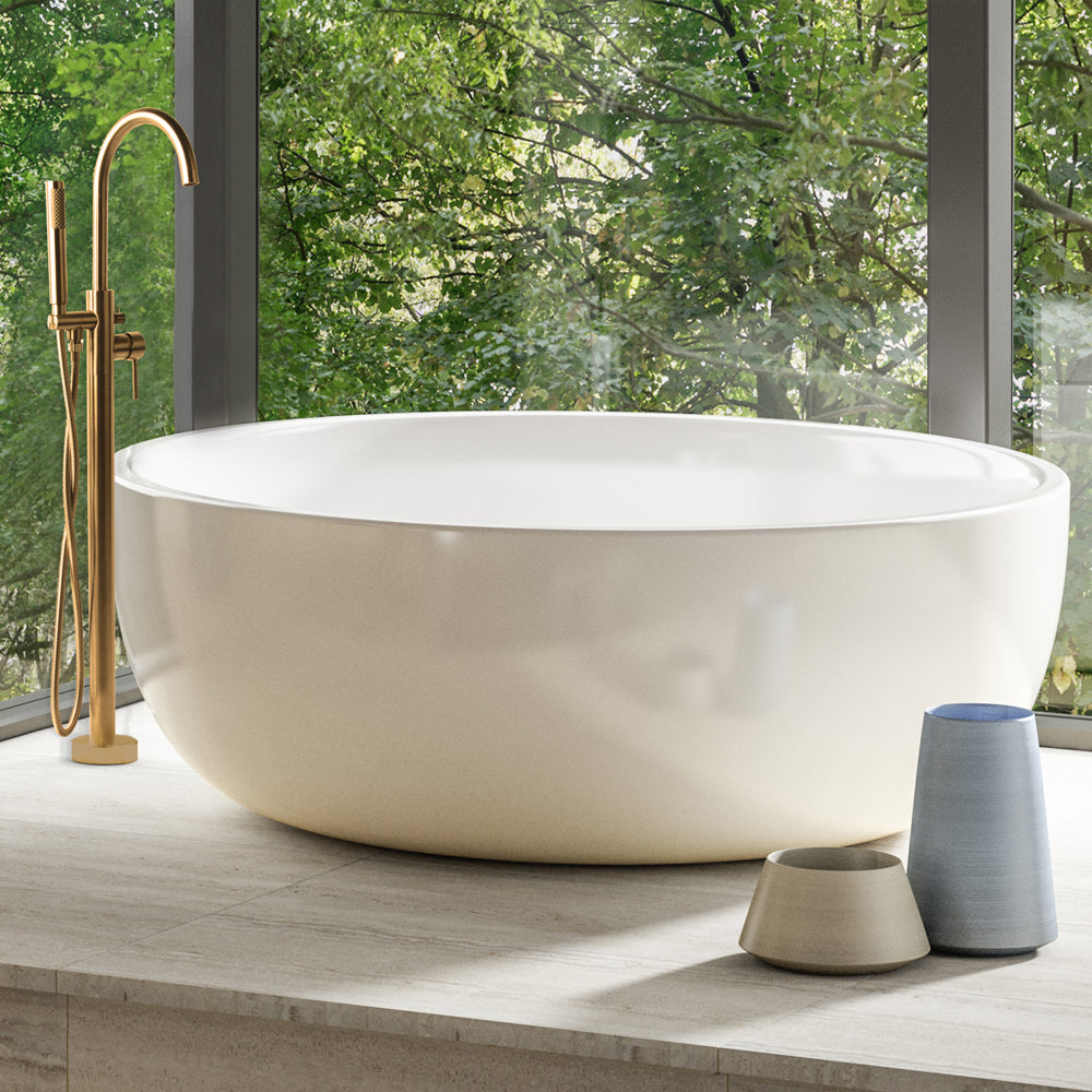 brushed gold tub filler