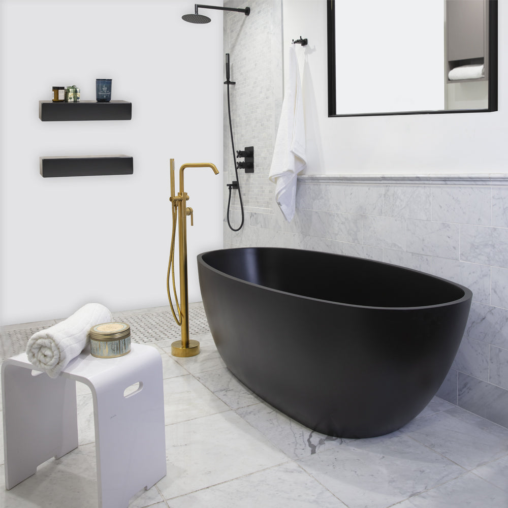 brushed gold tub filler