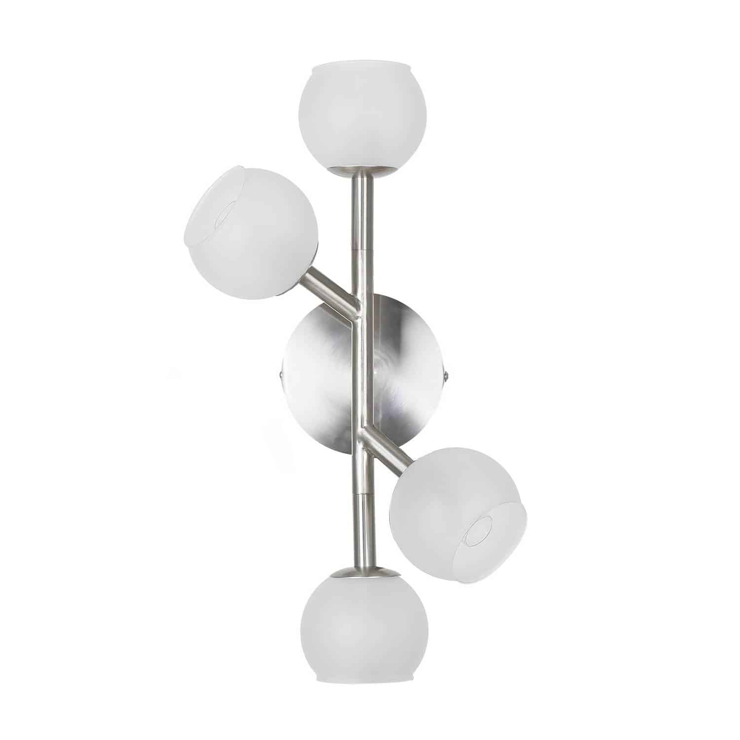 satin chrome with frosted glass wall mount