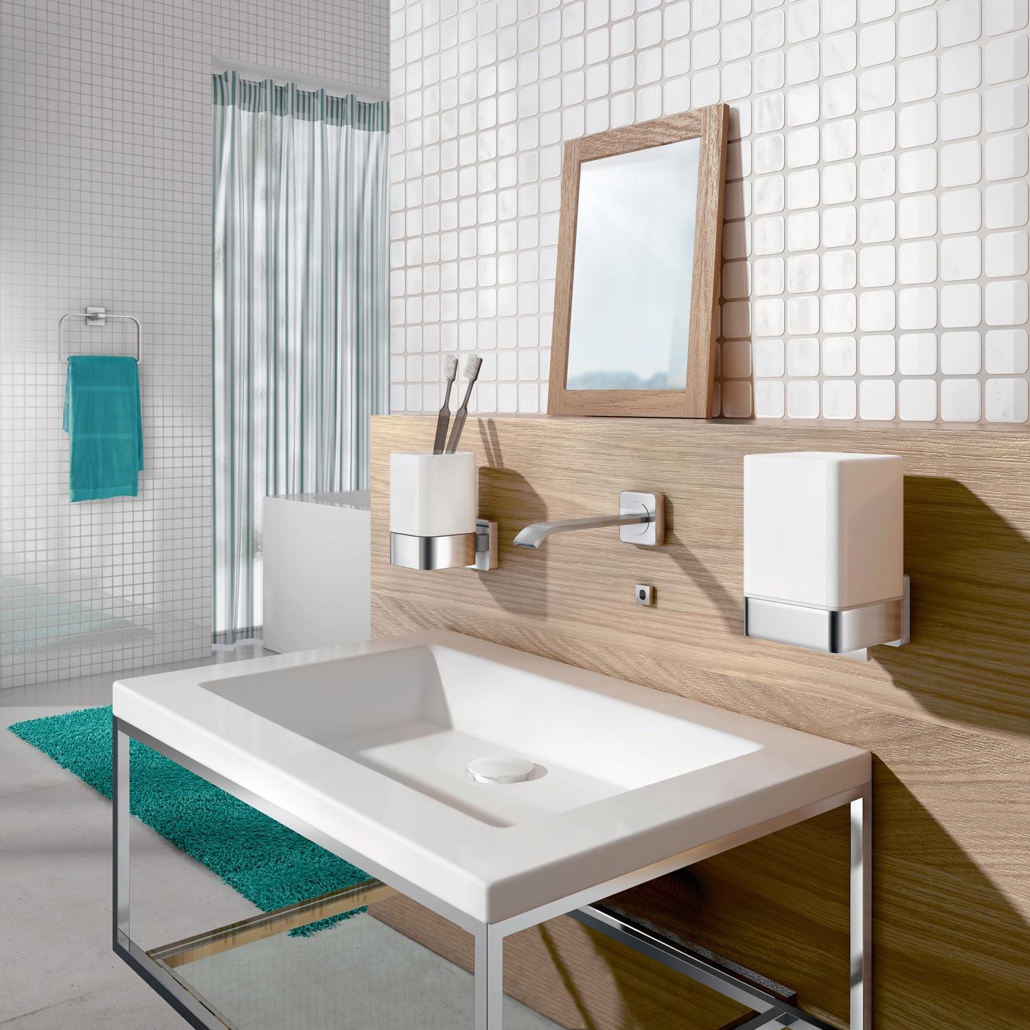 polished chrome soap dispenser