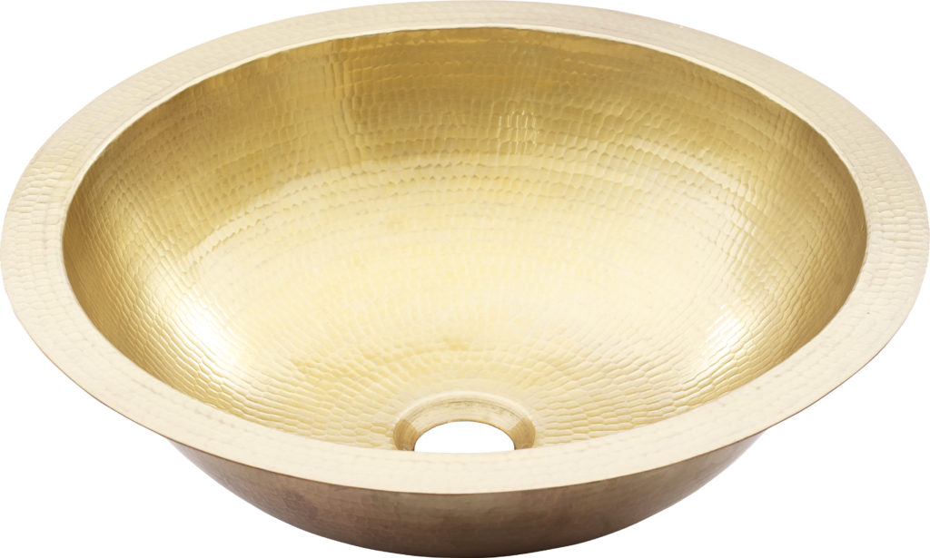 antique satin gold hammered sink