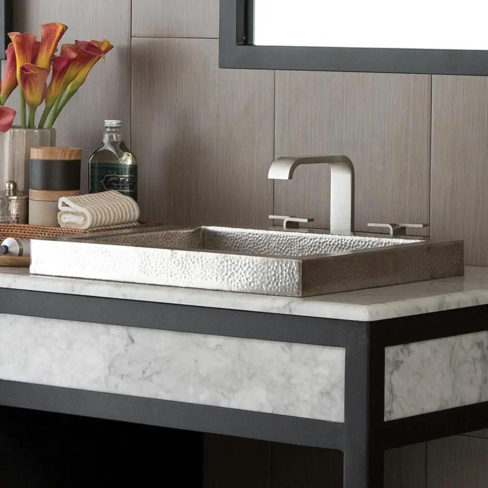 brushed nickel bathroom sink