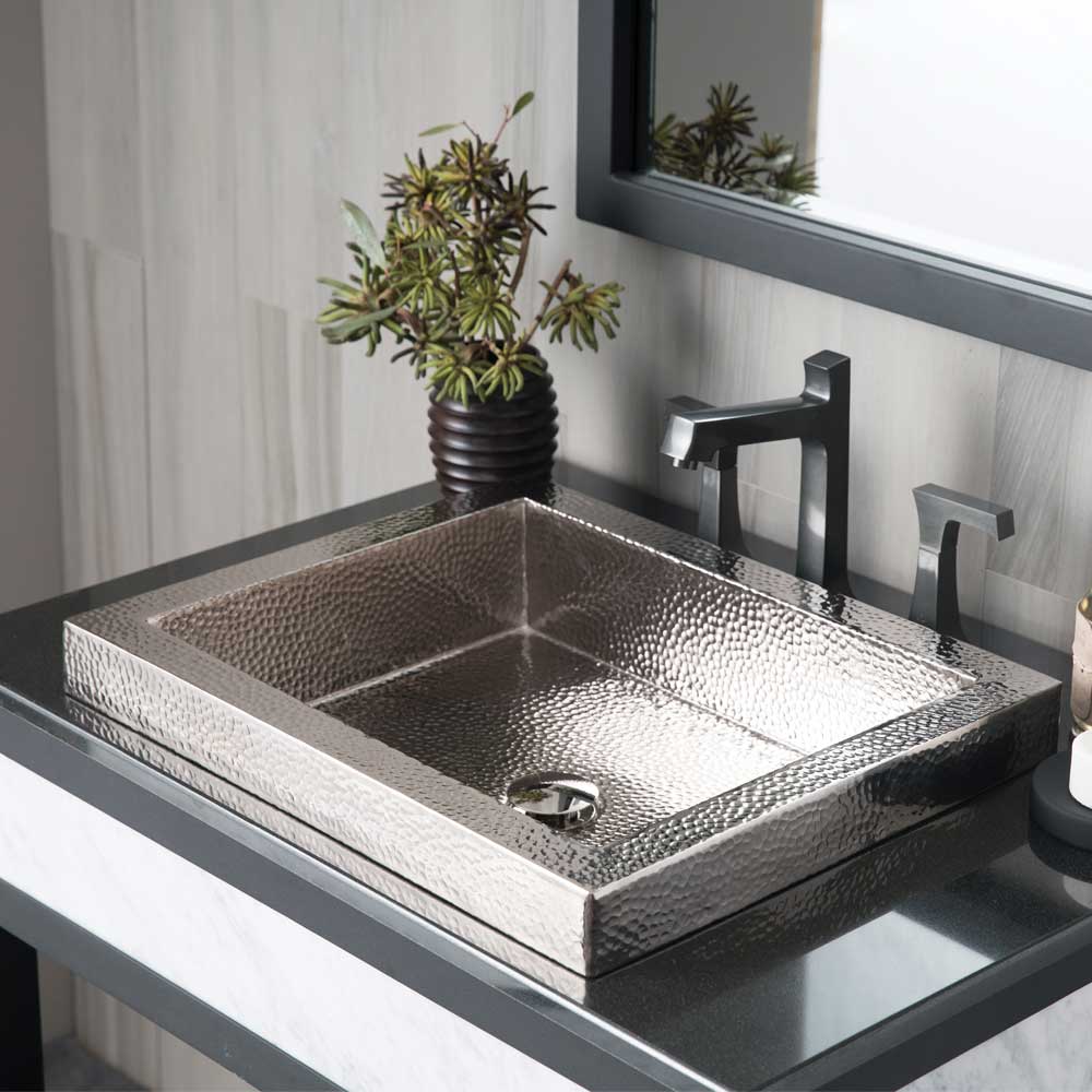polished nickel bathroom sink