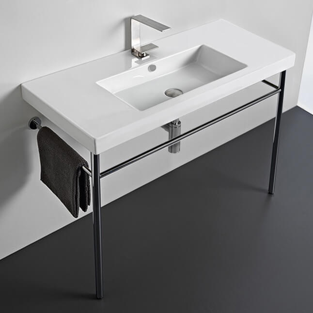 white bathroom sink