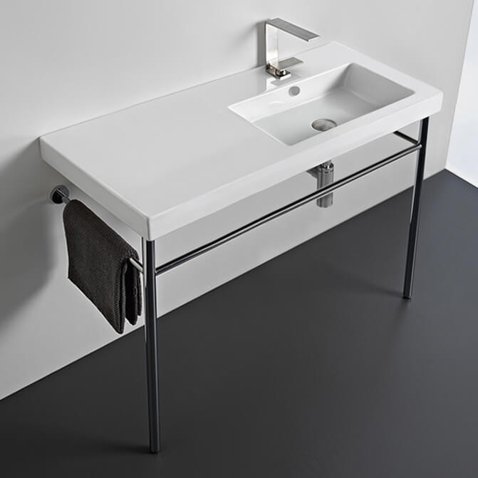 white bathroom sink