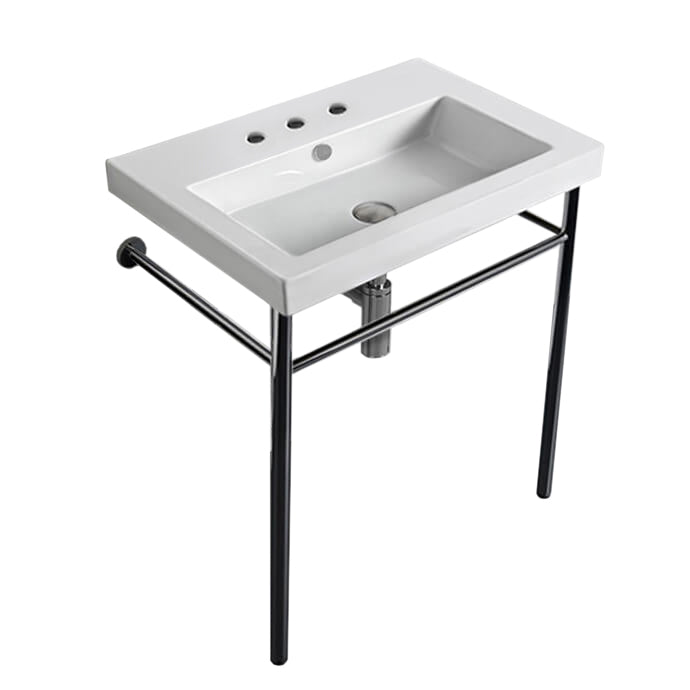 Nameeks Tecla 23-5/8" Ceramic Bathroom Sink for Console Installation - Includes Overflow