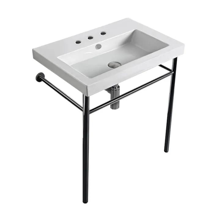 Nameeks Tecla 23-5/8" Ceramic Bathroom Sink for Console Installation - Includes Overflow by Nameeks