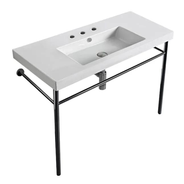 Nameeks Tecla 39-3/8" Ceramic Bathroom Sink for Console Installation - Includes Overflow by Nameeks