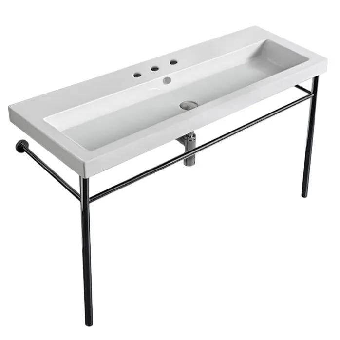 Nameeks Tecla 47-1/4" Ceramic Bathroom Sink for Console Installation - Includes Overflow by Nameeks