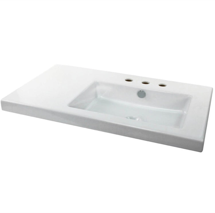 Nameeks Tecla 31-1/2" Ceramic Wall Mounted/Drop In Bathroom Sink - Includes Overflow
