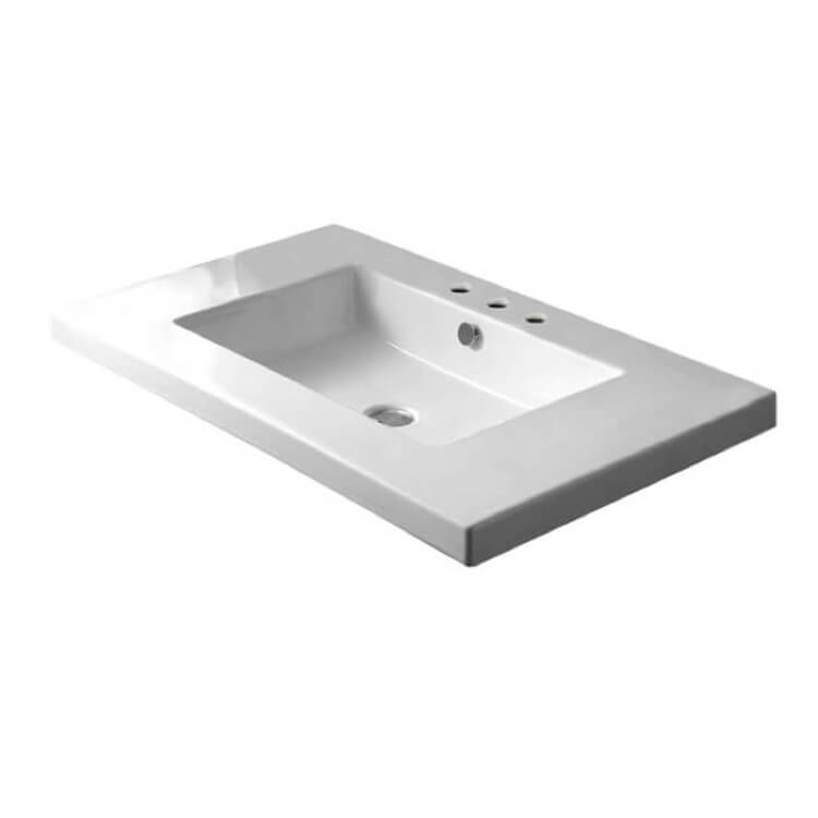 white bathroom sink