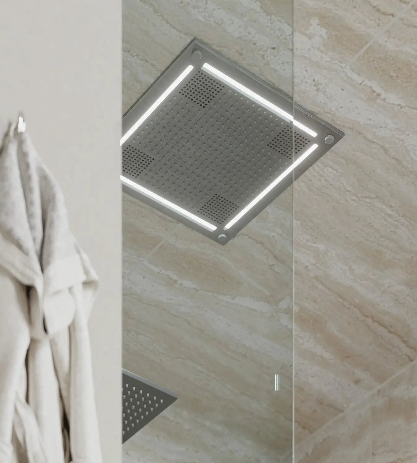 polished chrome rain system