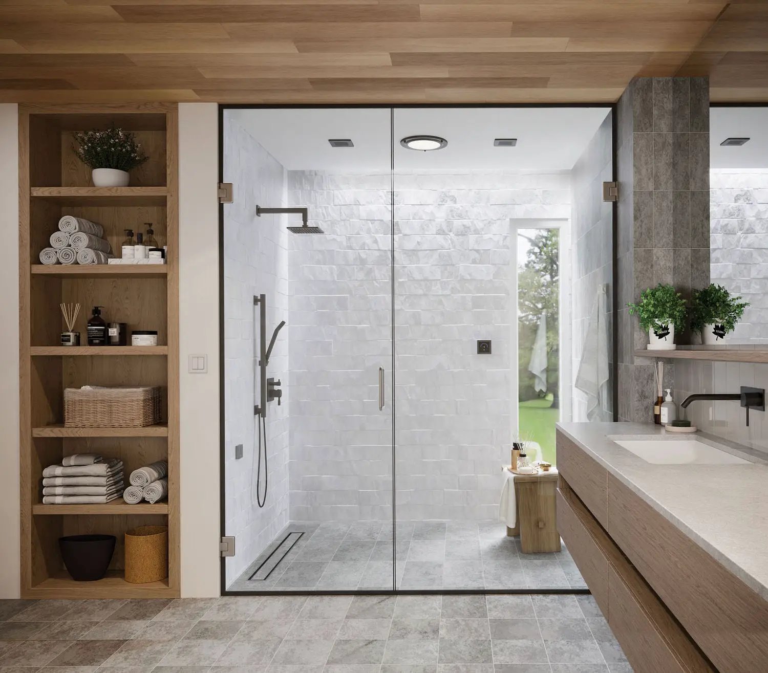polished chrome shower light