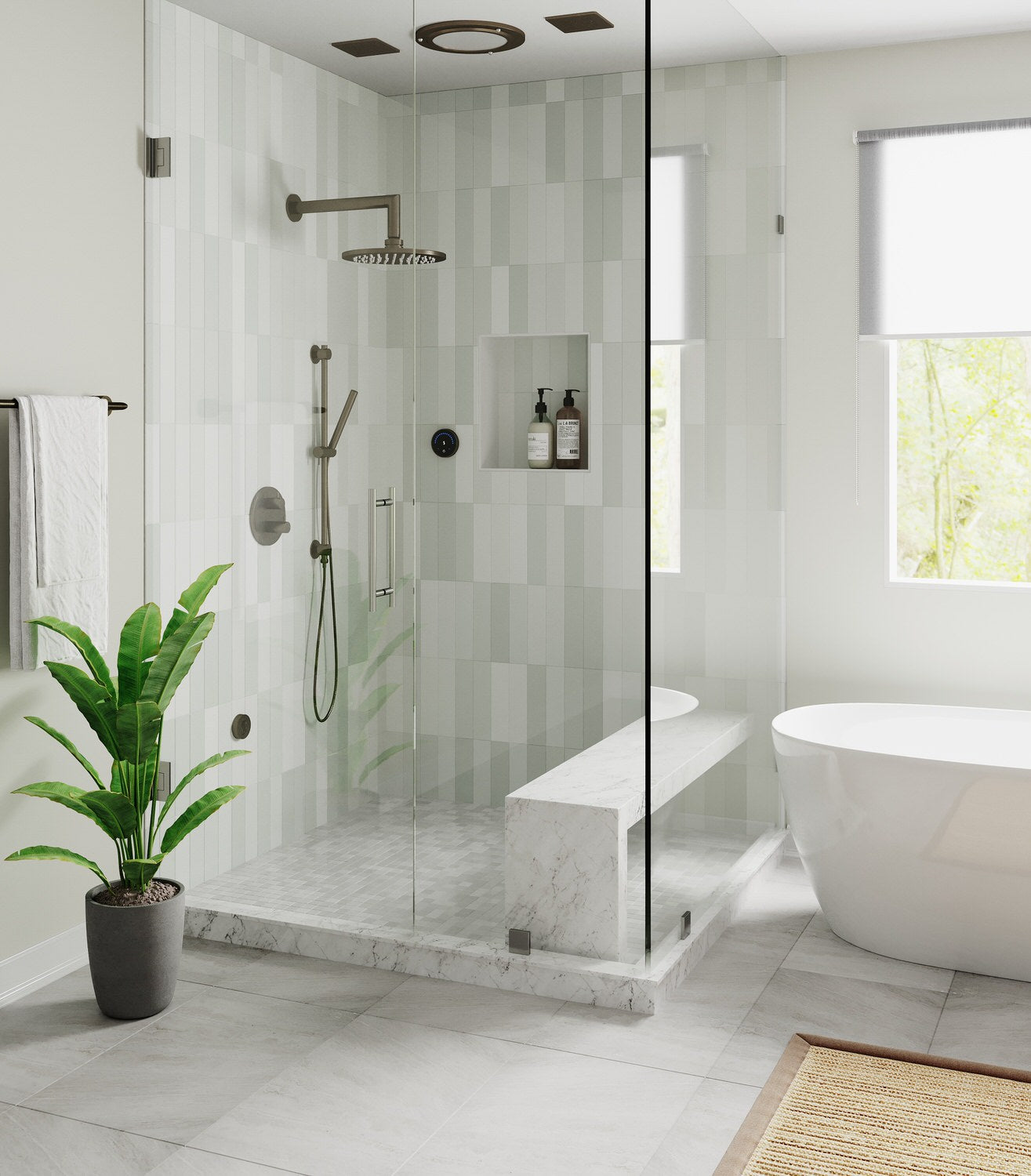 polished chrome shower light