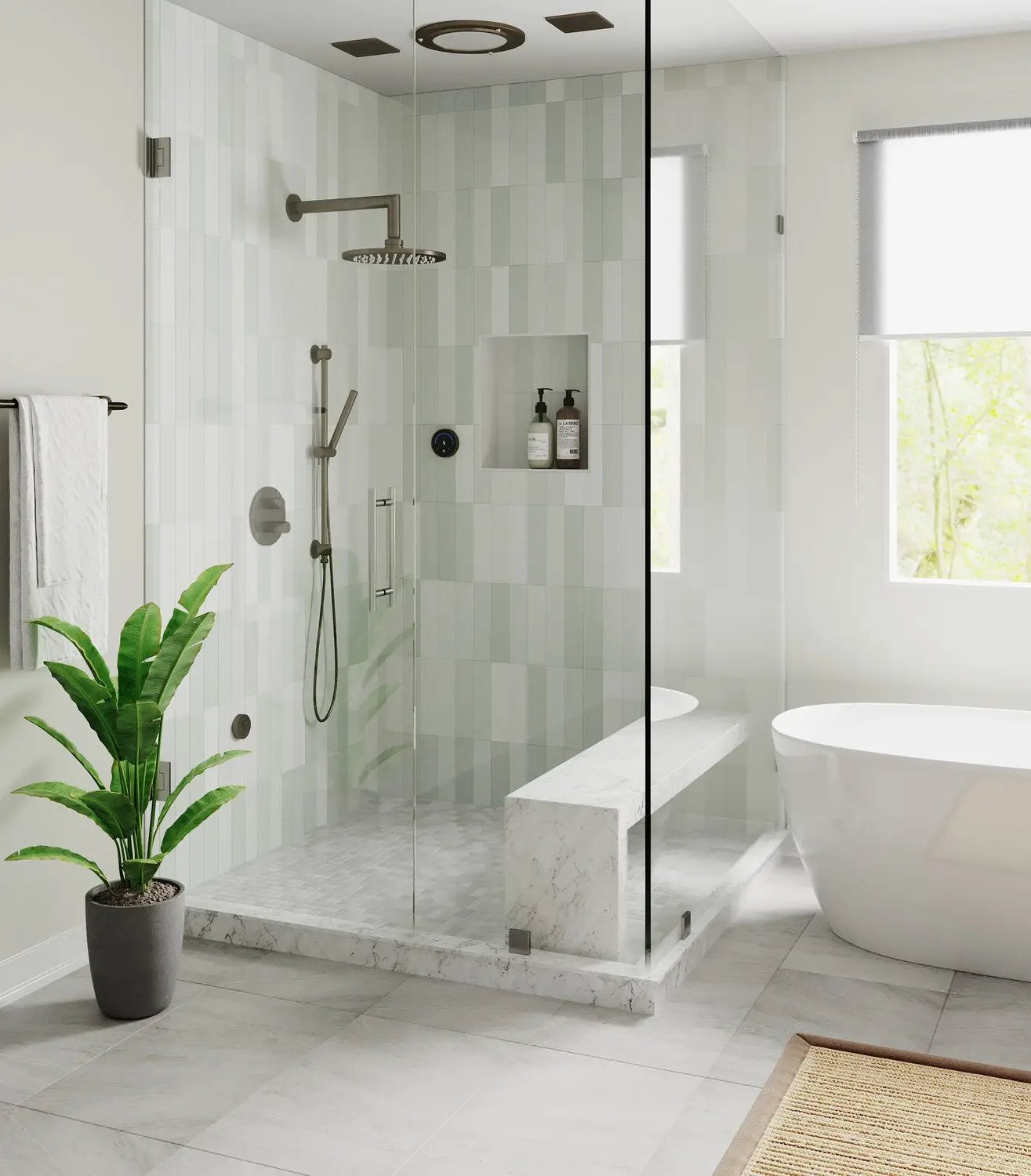 polished chrome shower light
