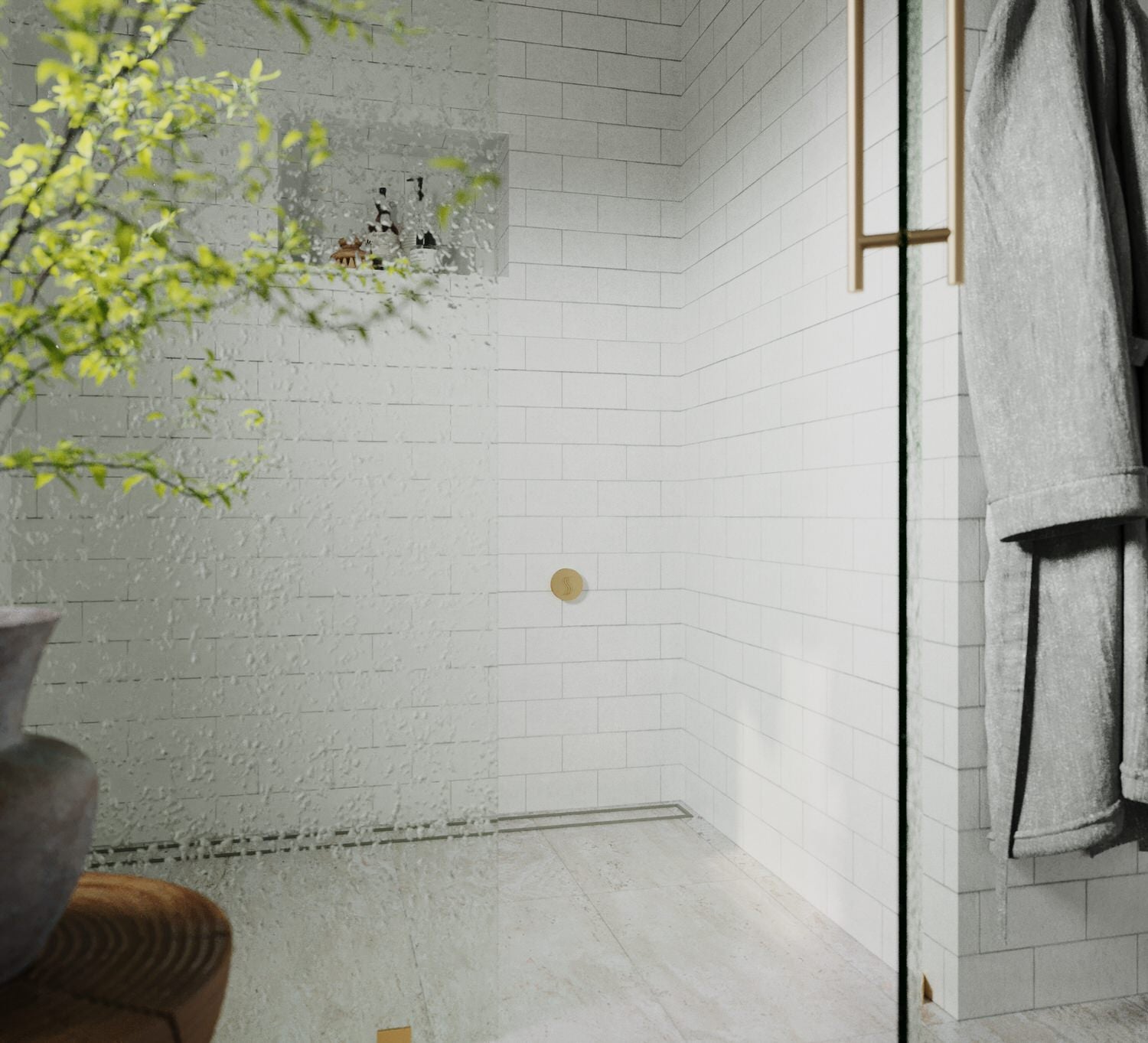 polished chrome steam head