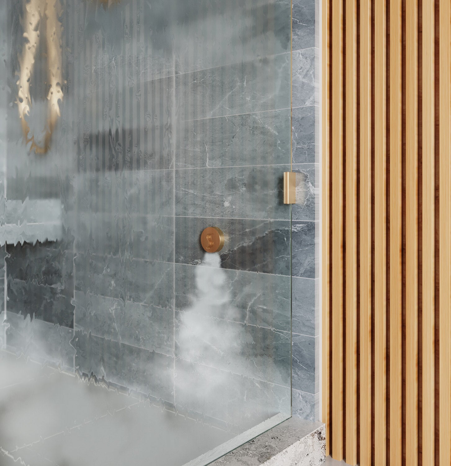 polished chrome steam head