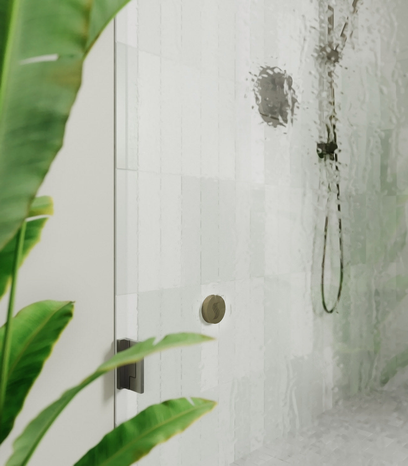 polished chrome steam head